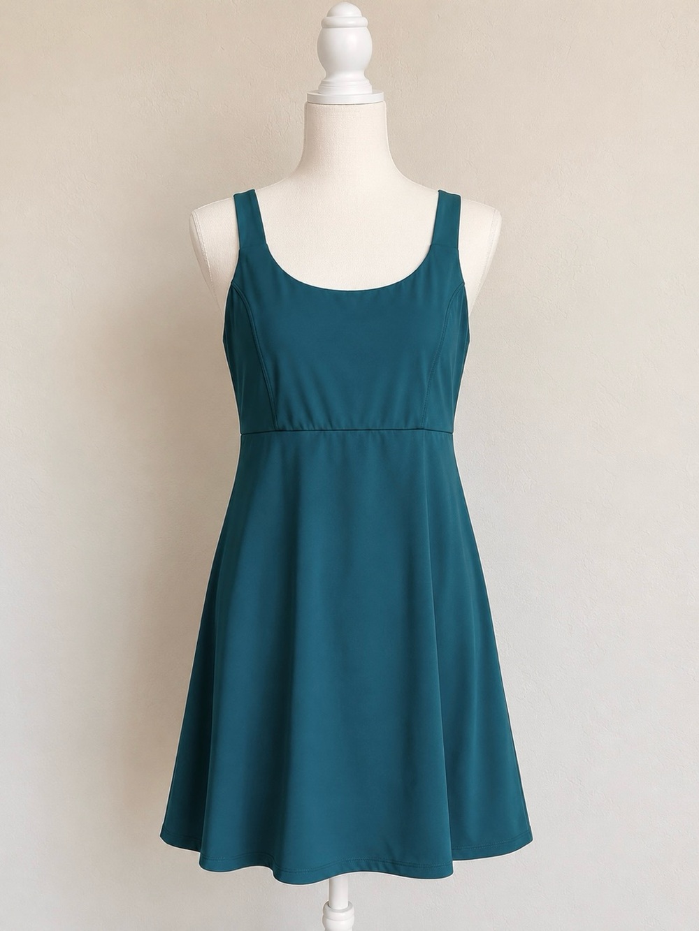 New-LulaRoe Teal Scoop-Neck A-Line Dress-Sz L
